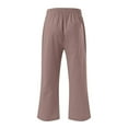 thumbnail image 4 of EDFBUYKRS Female Women Pants Casual Pants for Women Work Casual Petite Women High Waisted Wide Leg Pants Fashion Drawstring Elastic Trousers Comfy Straight Leg Long Pants with Pockets Xxxxl, 4 of 5