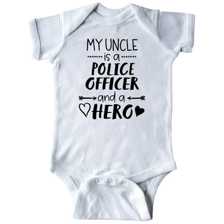 

Inktastic My Uncle is a Police Officer and a Hero Gift Baby Boy or Baby Girl Bodysuit