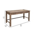 thumbnail image 5 of Benjara Umey 60 Inch Desk, 3 Drawers, Metal Handles, Rustic Brown Solid Wood Frame, 5 of 5