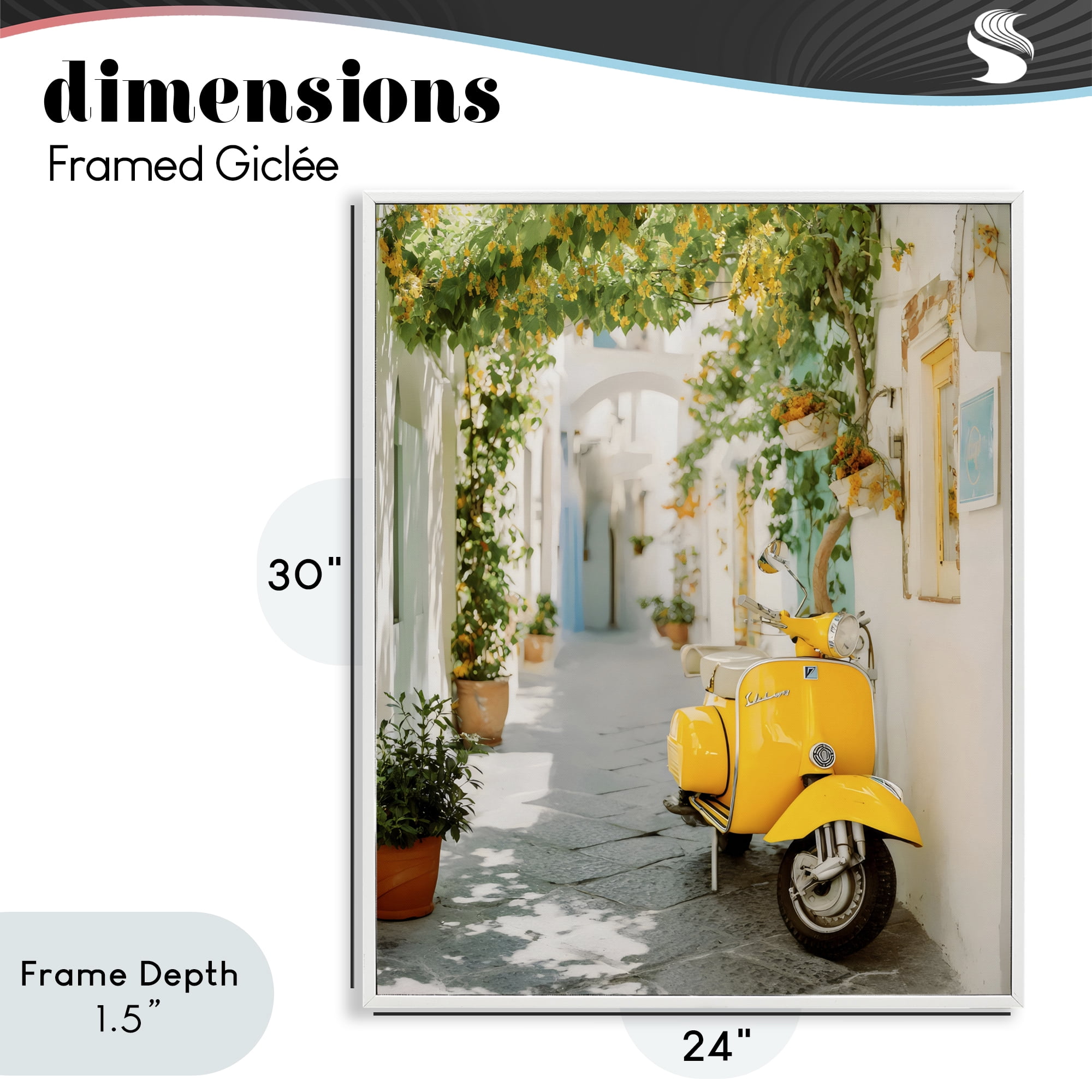 Stupell Industries Vacation Ride Through Alley White Framed Giclee Art, design by Franklyn Gregory
