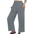 thumbnail image 2 of VEKDONE Womens Linen Long Pants Gray S, 2 of 6