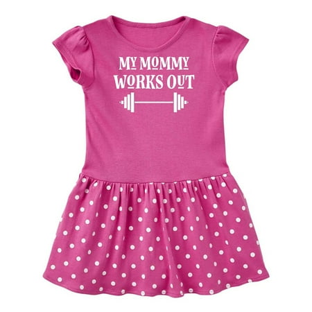 

Inktastic Fitness Mommy Works Out Childs Gift Baby Girl Dress