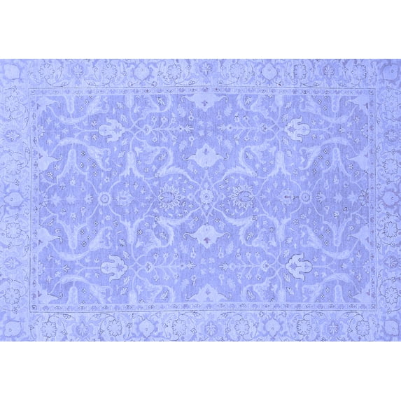 Ahgly Company Indoor Rectangle Abstract Blue Modern Area Rugs, 5' x 7'