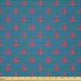thumbnail image 2 of Ambesonne Anchor Fabric by the Yard Microfiber, Pink on Blue Dots, 10 Yards, Magenta Violet Blue, 2 of 2