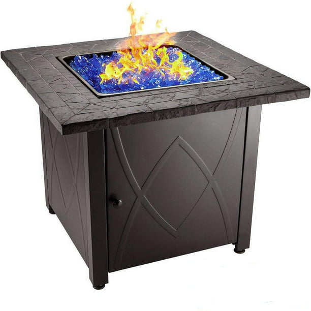 Btu Propane Fire Pit Table, Outdoor Glass Fire Pit Table