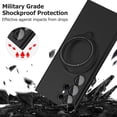 thumbnail image 5 of Compatible with Samsung Galaxy S22 Ultra Case with Magnetic Ring Holder [Compatible with Magsafe & Camera Lens Protector] Soft TPU Shockproof Kickstand Phone Case for Galaxy S22 Ultra Black, 5 of 6
