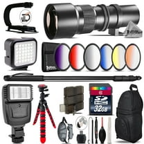 500mm Telephoto Lens for Nikon D5600 D7500 - Video Kit    Flash - 32GB Bundle (International Version)