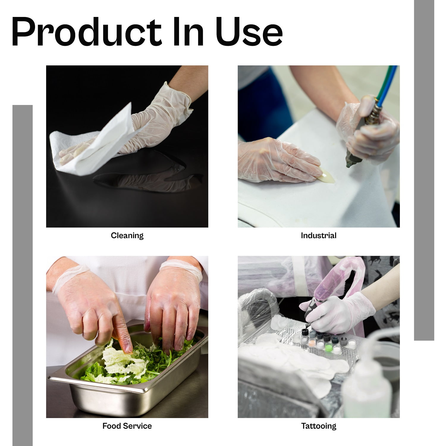 MMBM Vinyl Non Exam Powder Free Disposable Gloves 3 Mil Clear Small 1000 Pcs