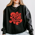 thumbnail image 2 of Make It Merry Cursive Distressed - Women's Lightweight Garment Dyed Sweatshirt, 2 of 10