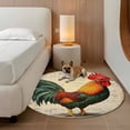 thumbnail image 4 of 3.3ft Washable Round Rug, Retro Rooster Animal Non-Slip Circle Area Rug for Entryway Bedroom, Watercolor Country Style Indoor Accent Floor Mat for Home Decor, 4 of 9