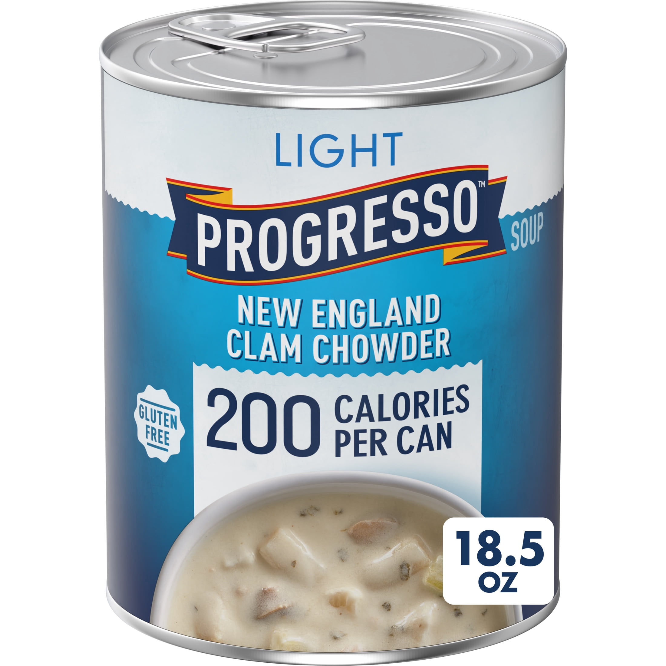 (12 pack) Progresso Light, New England Clam Chowder Soup, Gluten Free, 18.5 oz.