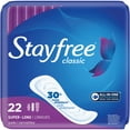thumbnail image 2 of (2 pack) Stayfree Classic Pads Super Long without Wings, Unscented, 22 Ct, 2 of 4