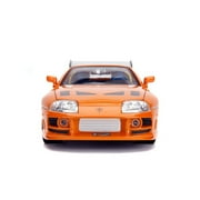 Fast & Furious 1:18 Toyota Supra Die-cast Car & 3 Brian Figure, Toys for Kids and Adults, Model Vehicles