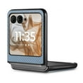 thumbnail image 3 of Case for Motorola Razr 2024 Fiber Texture Case, Slim Thin Protective Cover Skin for Motorola Razr 2024, with Anti-Slip Strip Sturdy Shockproof Lens Protection Phone Case, Blue, 3 of 11