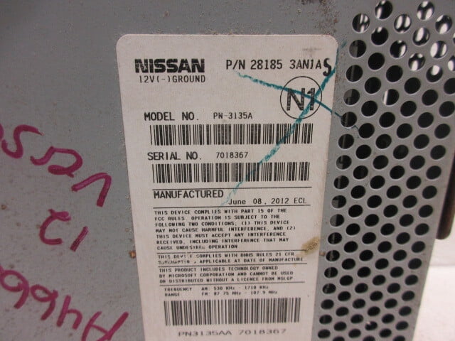 Pre-Owned 2012-2013 Nissan Versa AM FM CD Radio Receiver OEM LKQ - Verify Specific Vehicle Fitment In Description - (Good)