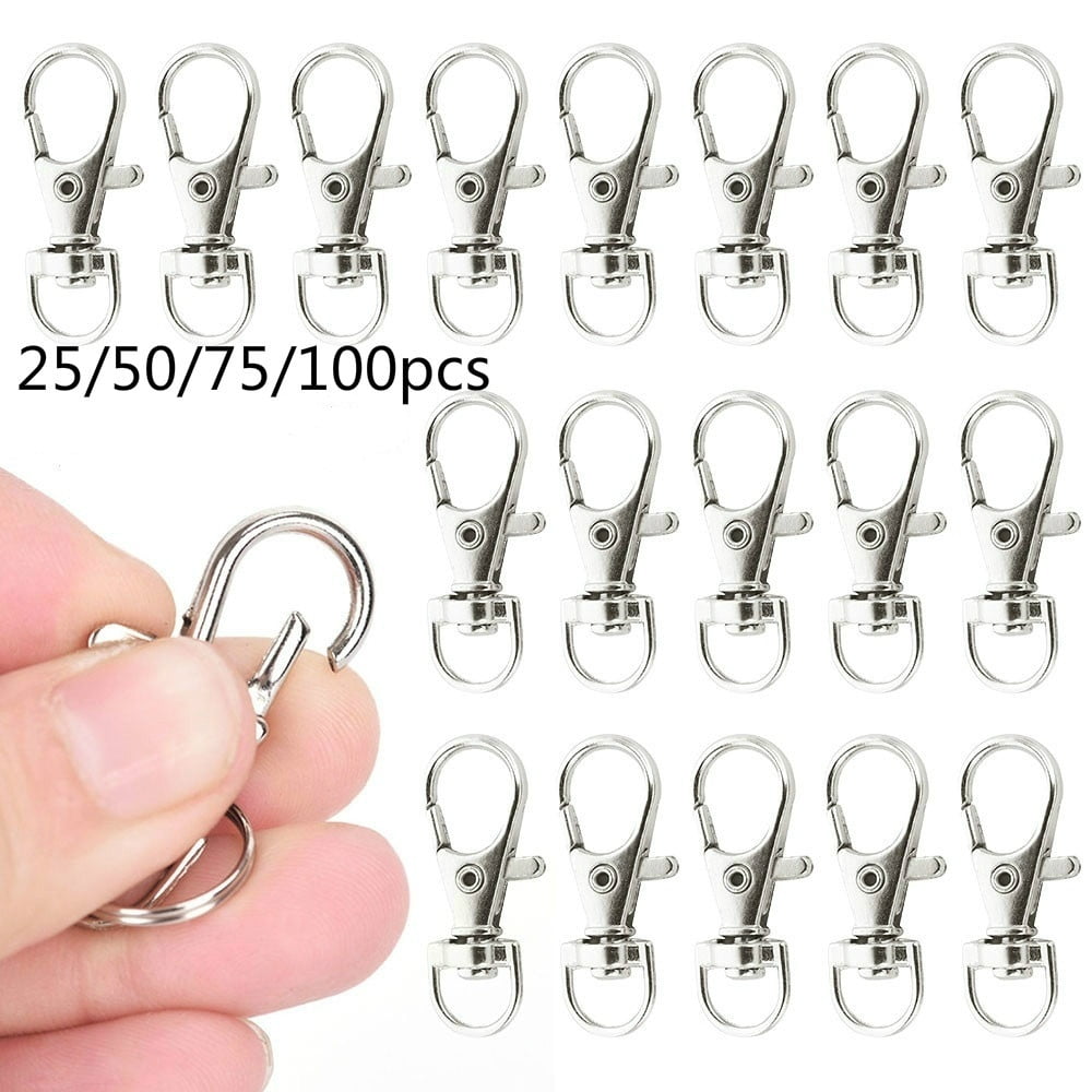10pcs Mini Split Keychain Key Ring Clips Snap Hook Hanging Buckles Carabine O3S3 