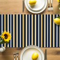 thumbnail image 4 of Yellow Blue Striped Table Runner, Vintage Medieval Kitchen Table Runners Dress Scarves for Table Decorations Party/Restaurant/Indoor Outdoor Use, 13x90in, 4 of 9