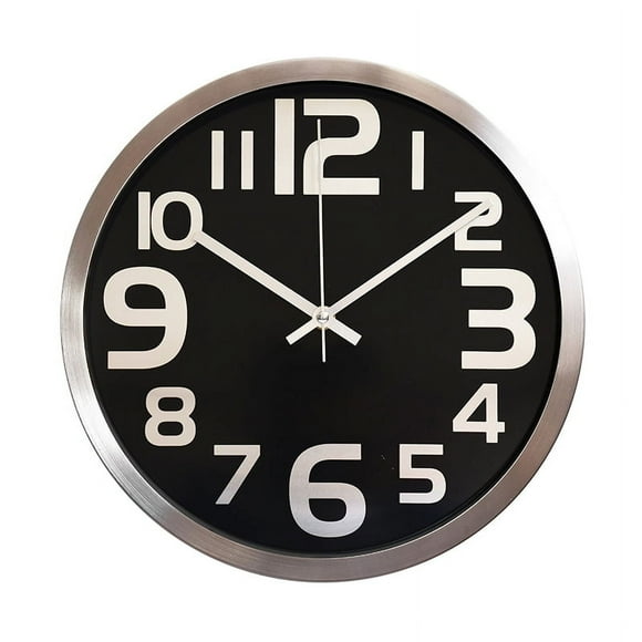 Reloj de pared moderno de metal de 12 pulgadas que funciona con pilas, reloj de pared decorativo para dormitorio, oficina, cocina y sala de estar