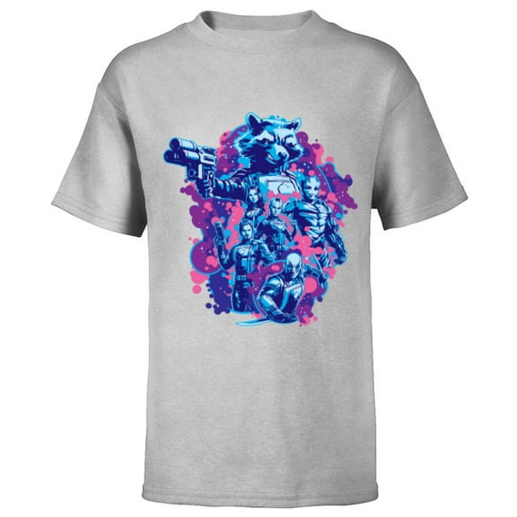 Marvel Guardians of the Galaxy Volume 3 Rocket & Team Space - Short Sleeve T-Shirt for Kids - Customized-Athletic Heather