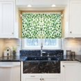 thumbnail image 5 of Yayeee Kitchen Curtains Light Filtering 27"x36" Rod Pocket Short Cafe Window Panel, Green Dot Triangles Pattern, 5 of 7