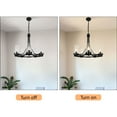 thumbnail image 4 of 5 Light Pendant Light Wagon Wheel Chandelier Adjustable High Ceiling Fixture, 4 of 12