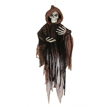 Northlight Seasonal Scary LED Hooded Skeleton Hanging Halloween Decoration