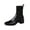 Black, variant on Women's Thick mid-heeled square-toed ankle boots |  With elastic opening
