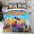 thumbnail image 4 of Don Gato Conjunto de sábanas temático, trío de piezas, cómodo y amigable con la piel, diseño único, regalo de decoración para el hogar para familiares, amigos y fans, 90 cm * 190 cm, 4 of 6