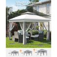 thumbnail image 4 of 11x11ft Pop Up Outdoor Gazebo Tent,Quick Setup Outdoor Screen Tent with Mosquito Netting,Heavy Duty Frame,Mesh Screen,4 Ropes,8 Stakes,4 Sandbags & Wheeled Storage Bag for Backyard Parties Camping, 4 of 8