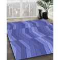 thumbnail image 3 of Ahgly Company Machine Washable Indoor Square Transitional Blue Area Rugs, 3' Square, 3 of 7