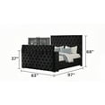 thumbnail image 2 of Encore Modern King Bed with Tufted Headboard & TV Storage|Solid Wood Construction, 2 of 9