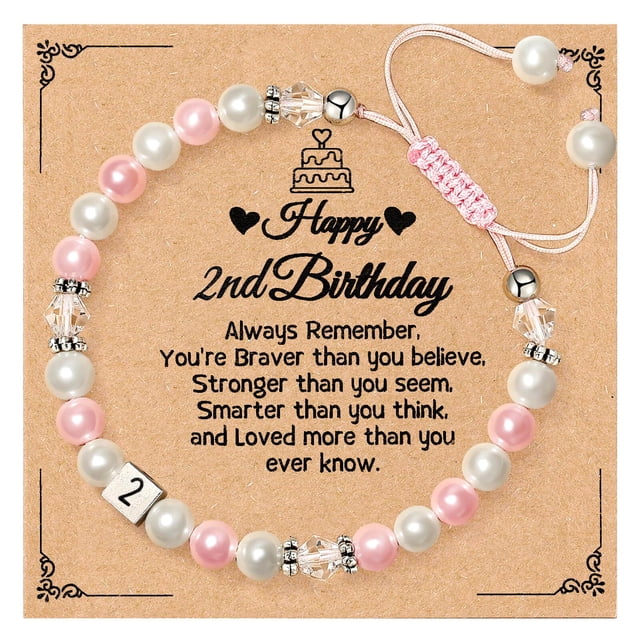 Pulsera MIXJOY Happy 2nd Birthday para mujeres de 2 años