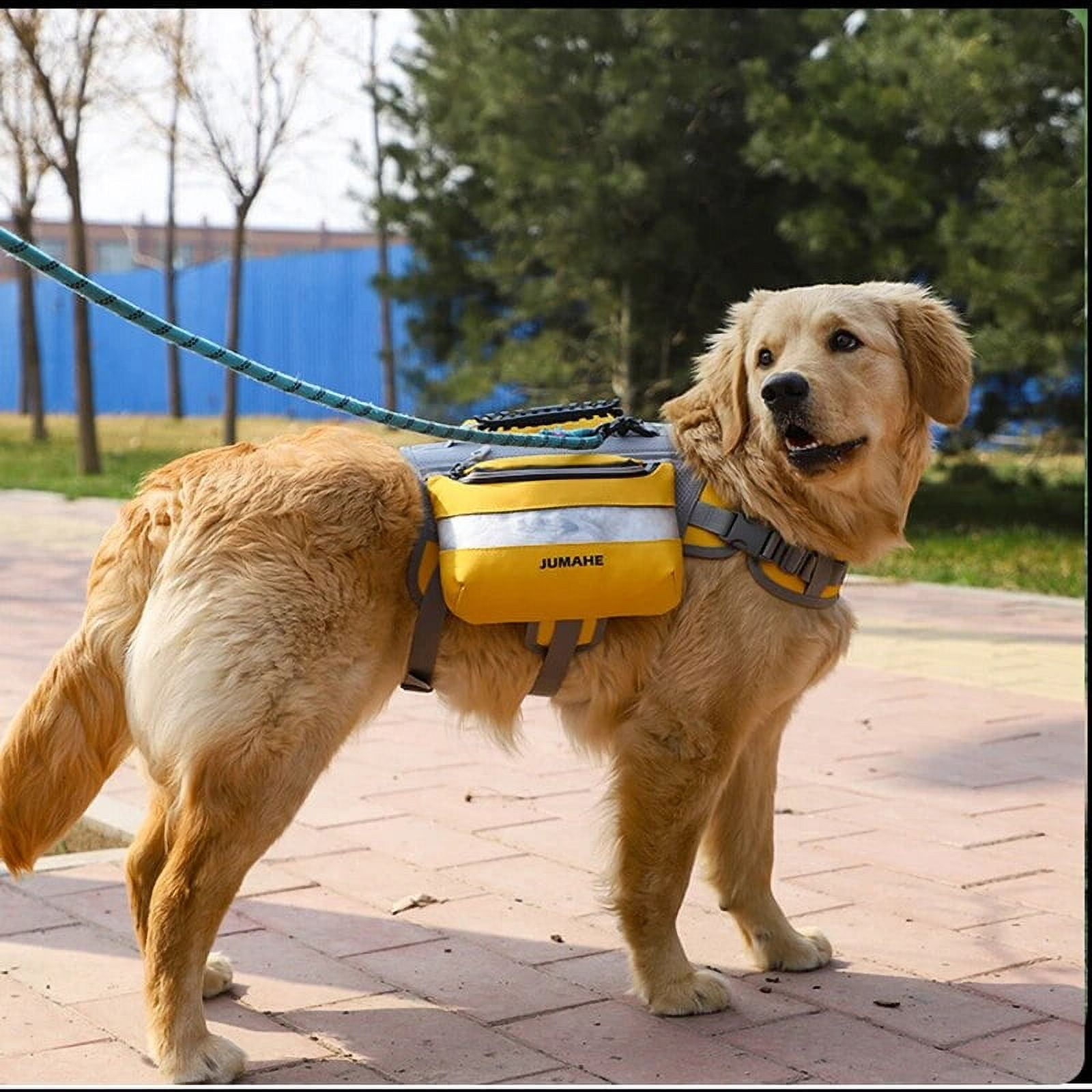 Large Capacity DOg training Backpack Harness Capacity Double Pack Reflective Adjustable Pet Chest Strap training storage collar