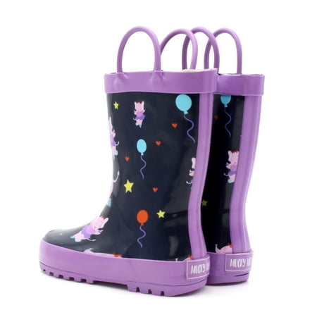 

Mucky Wear Waterproof Toddler Boot With Loop Handle Purple Light Purple Design Rain Boot Mucky Wear Pattern Toddler Rain Boot Size 13T