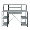 thumbnail image 2 of Glavbiku Modern Computer Desk with Storage Shelves,Metal Base Corner Desk,Writing Table,Gray,47"L, 2 of 6