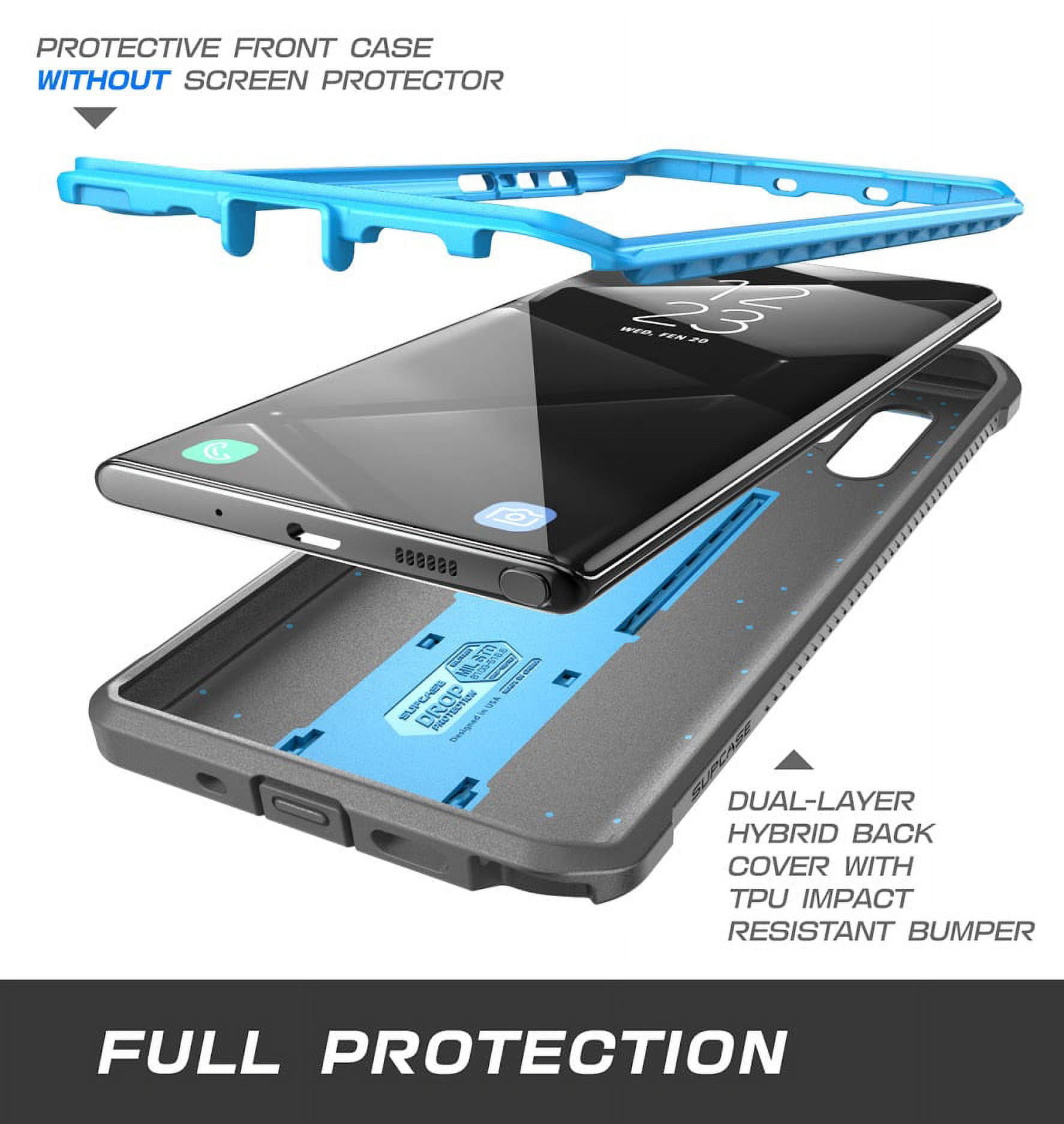 SUPCASE Unicorn Beetle Pro Series Case for Samsung Galaxy Note 10 (2019 Release), Full-Body Rugged Holster & Kickstand with-Out Built-in Screen Protector (Blue)
