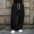 thumbnail image 7 of Baggy Sweatpants Mens Open Bottom Fleece Loose Fit Workout Athletic Hiking Jogger Sweatpants for Men with Pockets Black S, 7 of 7