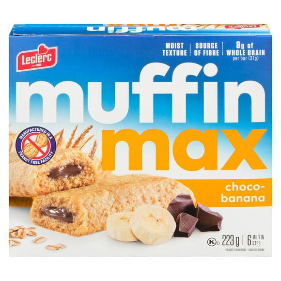 Muffin Max Choco Bananes Barres 223g / 6 barres muffin