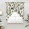 thumbnail image 5 of Sage Green Spring Floral Kitchen Window Curtains, Swag Curtains Valance for Bedroom Living Room Bathroom, Summer Botanical Flowers Rod Pocket Window Treatment Curtain Block Drapes 2 Panels 28"x36", 5 of 9