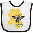 thumbnail image 3 of Inktastic Honeycomb Bee Happy Boys or Girls Baby Bib, 3 of 4