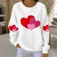 thumbnail image 2 of Posijego Women's Valentines Day Sweatshirts Ribbed Long Sleeve Shirts Heart Printed Pullover Lightweight Tops, 2 of 4