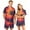 Red, variant on Festively Fun Couples Matching Halloween Pajamas Short Sleeve Button Front Shirt and Shorts Sleepwear Sets for Men and Women