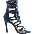 thumbnail image 6 of CAPE ROBBIN Blaire-5 Womens Open Toe Strappy Cuff Stiletto High Heel Rhinestone Sandals, 6 of 7