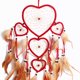 thumbnail image 4 of Atrapasueños hecho a mano, atrapasueños tradicional, diseño en forma de corazón, adorno decorativo para colgar en la pared con plumas (rojo), 4 of 4