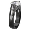 thumbnail image 4 of RareGem TK3781 - IP Black (Ion Plating) Stainless Steel Ring with AAA Grade CZ in Clear, 4 of 5