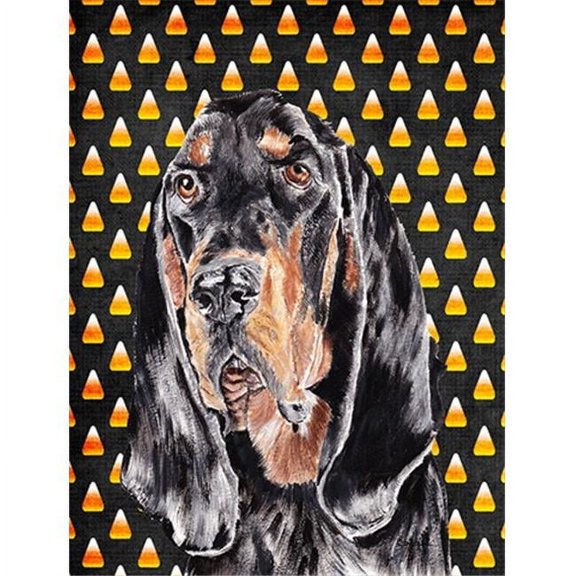 Coonhound Halloween Candy Corn Flag Garden Size
