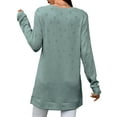 thumbnail image 5 of UVN Sweatshirts for Women Crewneck Long Sleeve Shirts Dressy Heart Patchwork Side Split Tops, 5 of 8