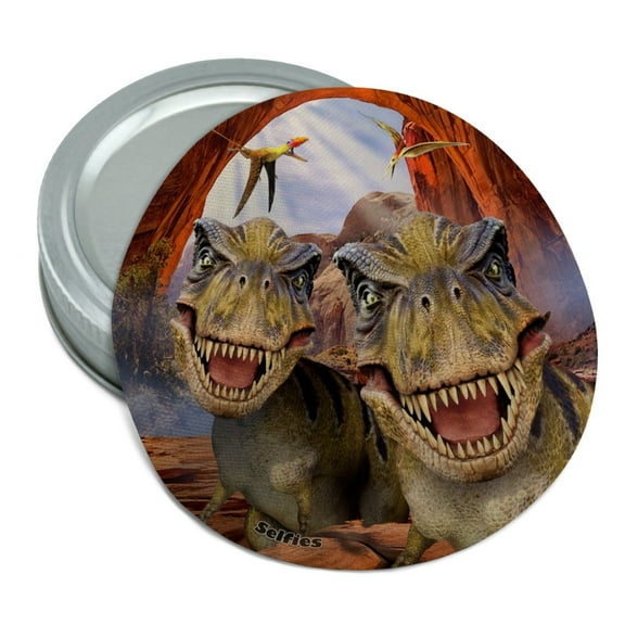 T-Rex Tyrannosaurus Jurassic Selfie Round Rubber Non-Slip Jar Gripper Lid Opener