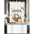 thumbnail image 6 of No Hook Cloth Fabric Shower Curtain with Snap in Liner, Thanksgiving Waterproof Shower Curtains Set with See Through Top Window, White Pumpkins Watercolor Retro Fall Bath Curtains Shower 72"x84", 6 of 6