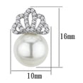 thumbnail image 2 of Women's Brass Rhodium CZ White 2.30(g) Stud Earrings, 2 of 2